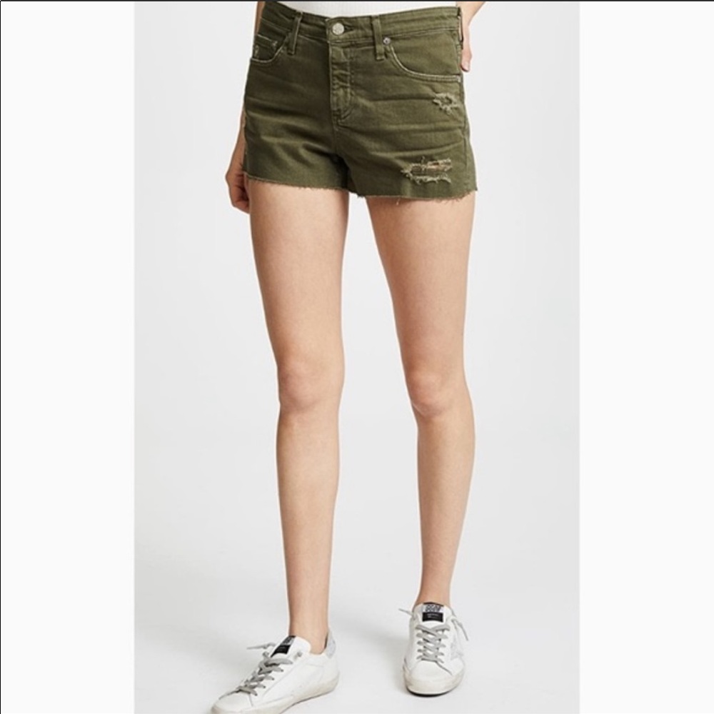 Adriano Goldschmied cut off shorts green sz 28